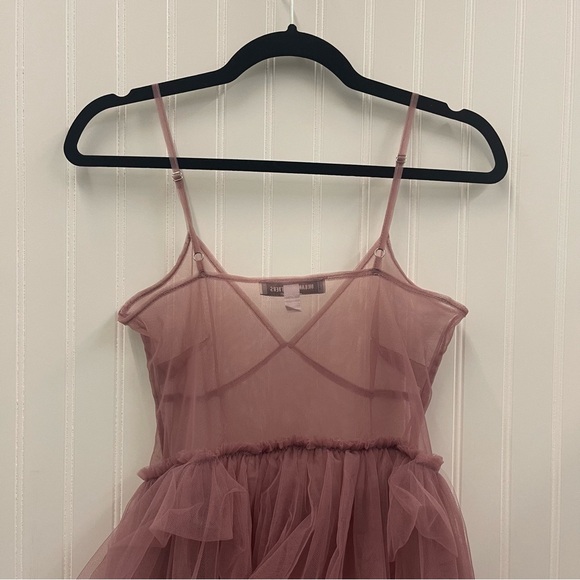Urban Outfitters Aida Sheer Mesh Tulle Ruffle Midi Dress Sz XS - Picture 8 of 12